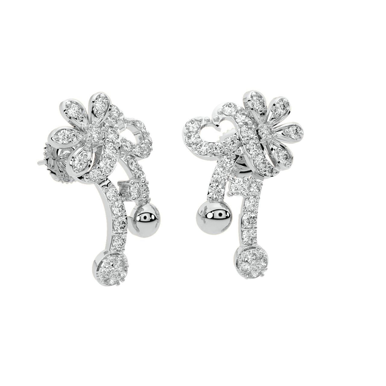 Loren Round Diamond Stud Earrings